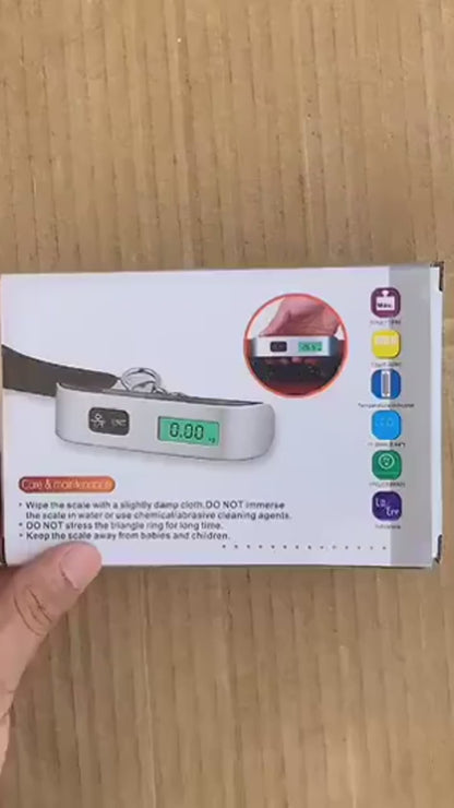 Portable Digital Luggage Scale LCD Display 50kg Electronic Hanging Travel Weight Scale