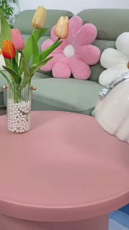 White Shell Tissue Box with Pink Bow Decorative Tissue Holder