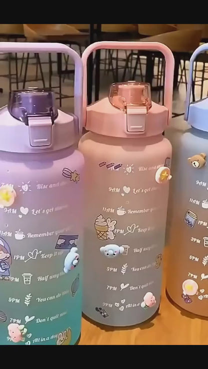 Set of 3 Plastic Water Bottles – Large Capacity Leak Resistant Gym & Travel Bottles
